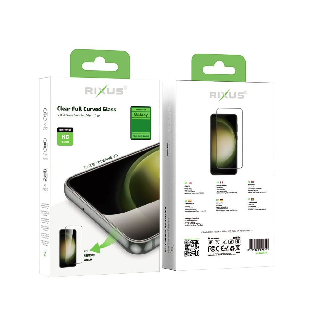 Rixus Clear HD Full Curved Edge Tempered Glass For Samsung Galaxy A35 A356B