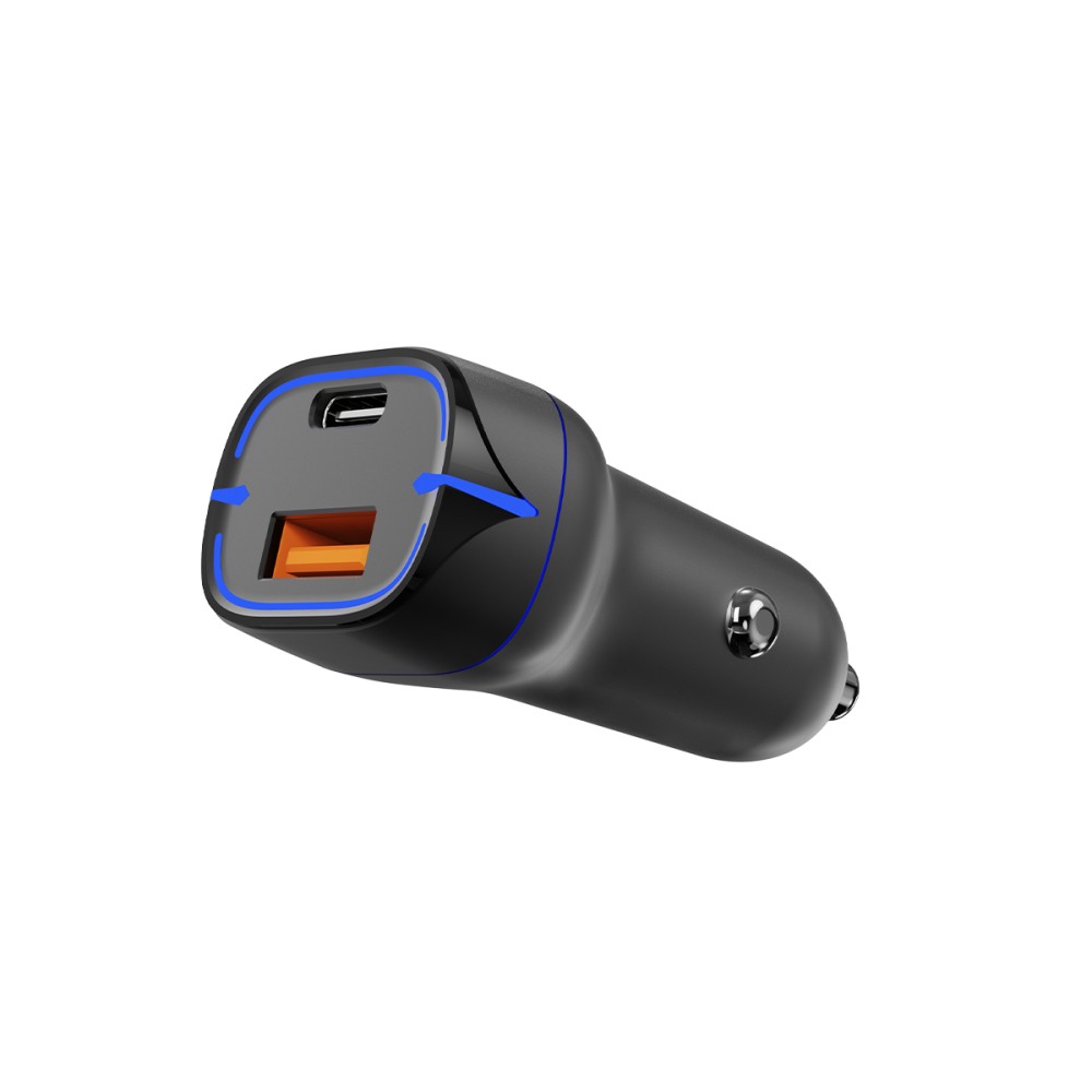 Rixus RXCC13 USB-C PD+QC3.0 Car Charger 38W Black