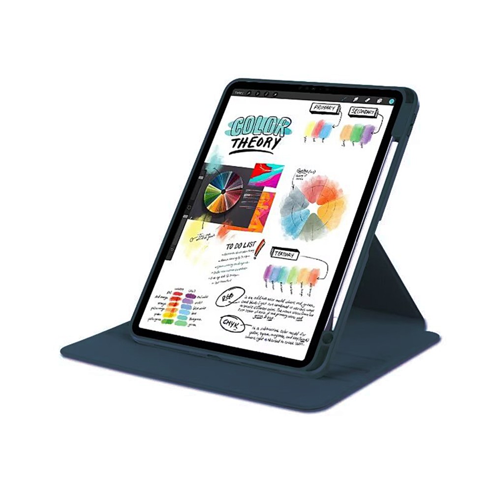For iPad Air, Air 2 9.7 PU Leather Protective Case Dark Blue