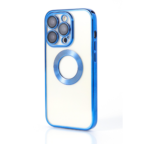 NY Glossy Phone & Camera TPU Case For iPhone 14 - Transparent Blue