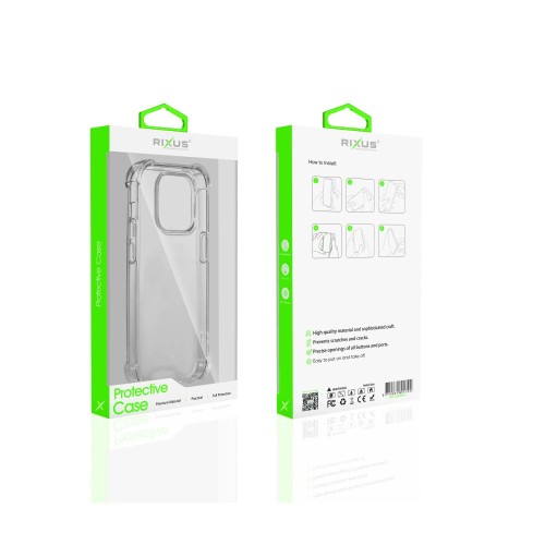 Rixus Anti-Burst Case For iPhone 14 Plus Transparent