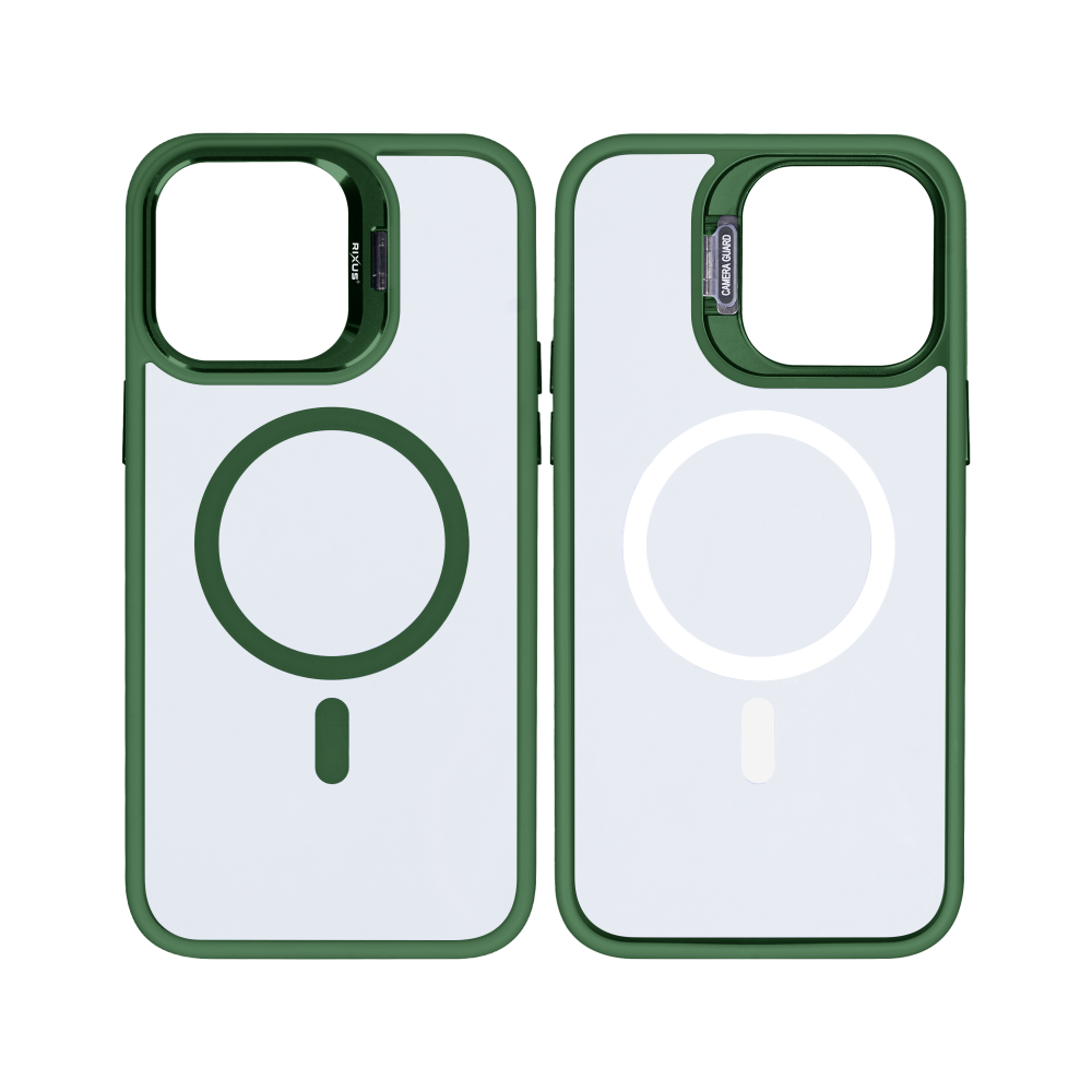 Rixus Classic 03 Case With MagSafe For iPhone 13 Pro Max Dark Green