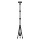 Rixus RXPH61 1.6m Extendable Cell Phone Tripod With Wireless Remote And Phone Holder Black