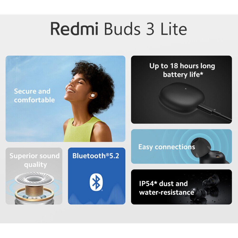 Xiaomi Wireless Earphones Redmi Buds 3 Lite - White BHR5490GL (EU Blister)