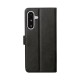 Rixus Bookcase For Samsung Galaxy A26 A266B Black