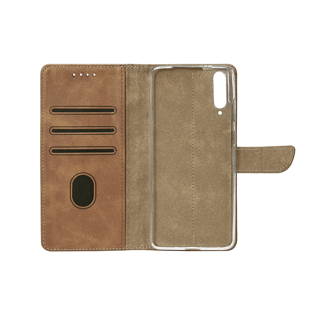Rixus Bookcase For Samsung Galaxy A50 A505F Light Brown