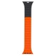 Rixus For Apple Watch 42mm, 44mm, 45mm, 49mm Silicone Band With Magnetic Orange + Midnight
