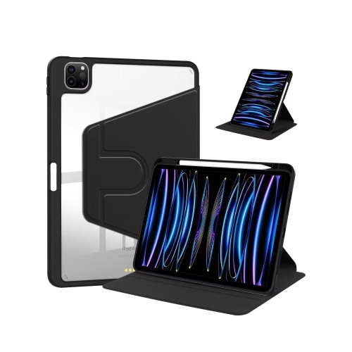 For iPad Air, Air 2 9.7 PU Leather Protective Case Black