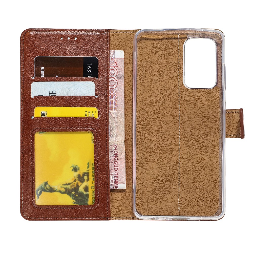 Rixus Bookcase For Samsung Galaxy A32 5G A326B Brown