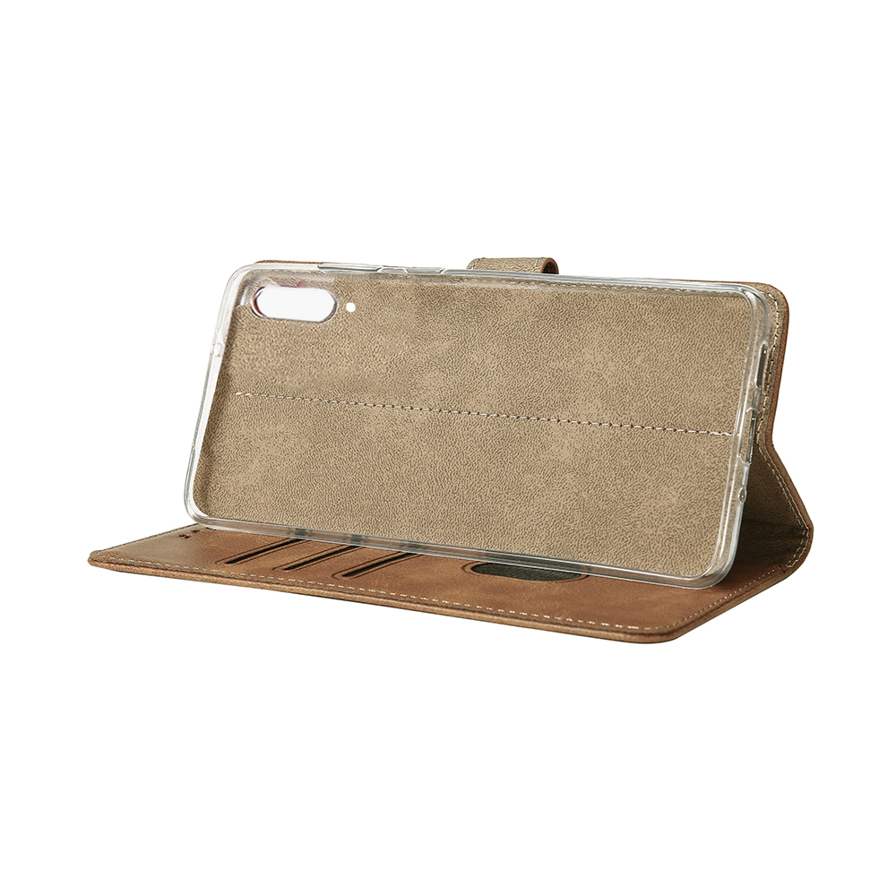 Rixus Bookcase For Samsung Galaxy A50 A505F Light Brown