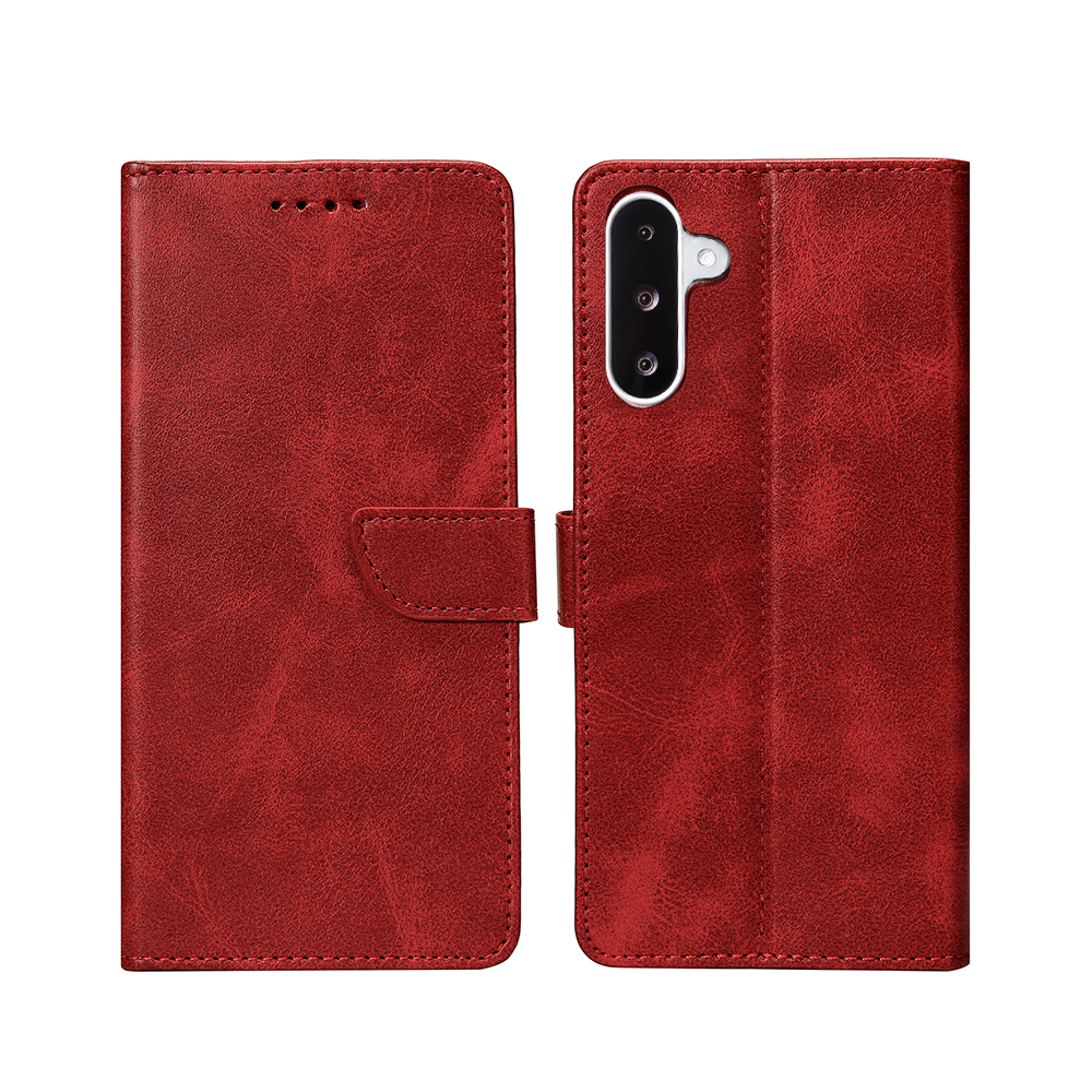 Rixus Bookcase For Samsung Galaxy A26 A266B Dark Red