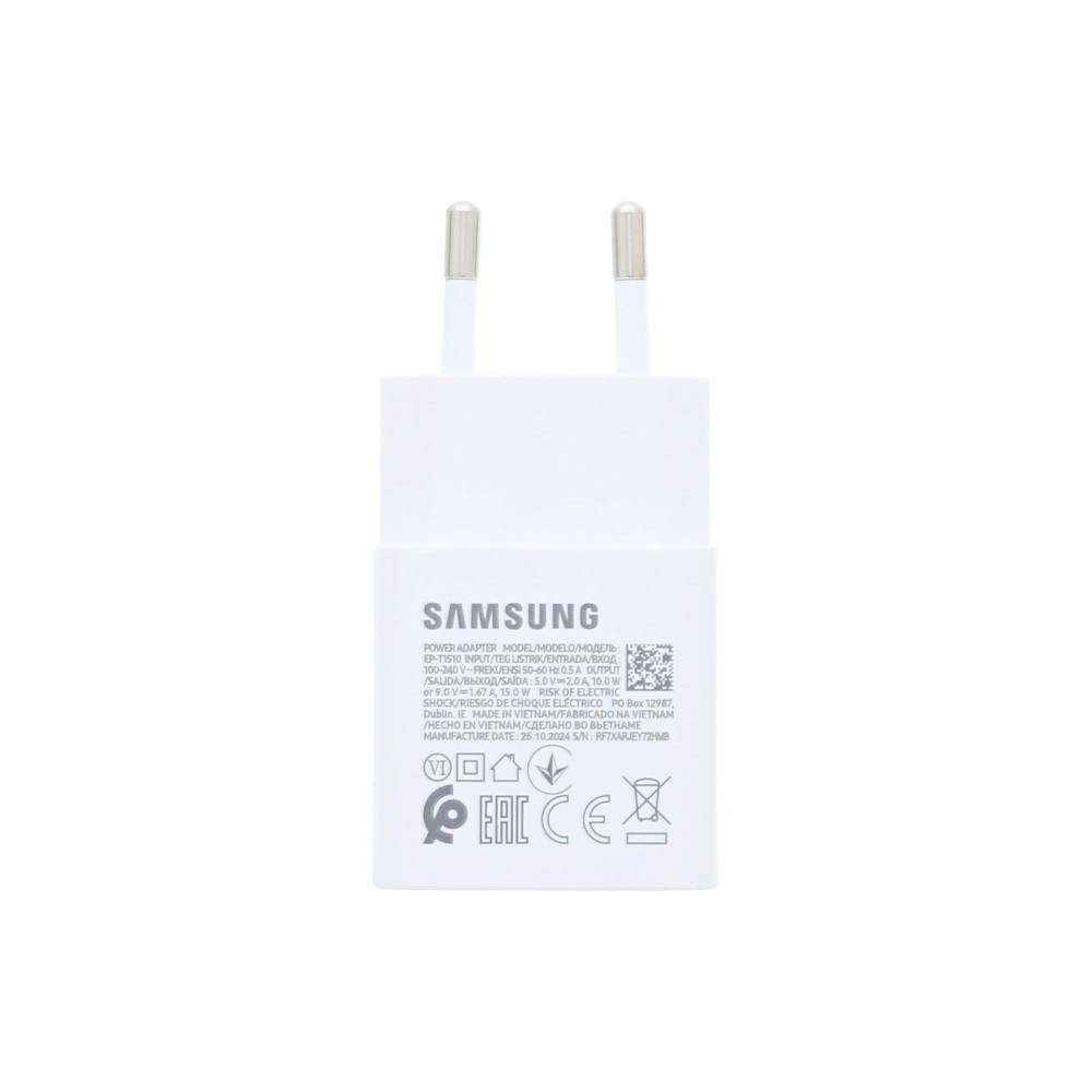 Samsung 15W USB-C Power Adapter (Without Cable) EP-T1510NWEGEU - White