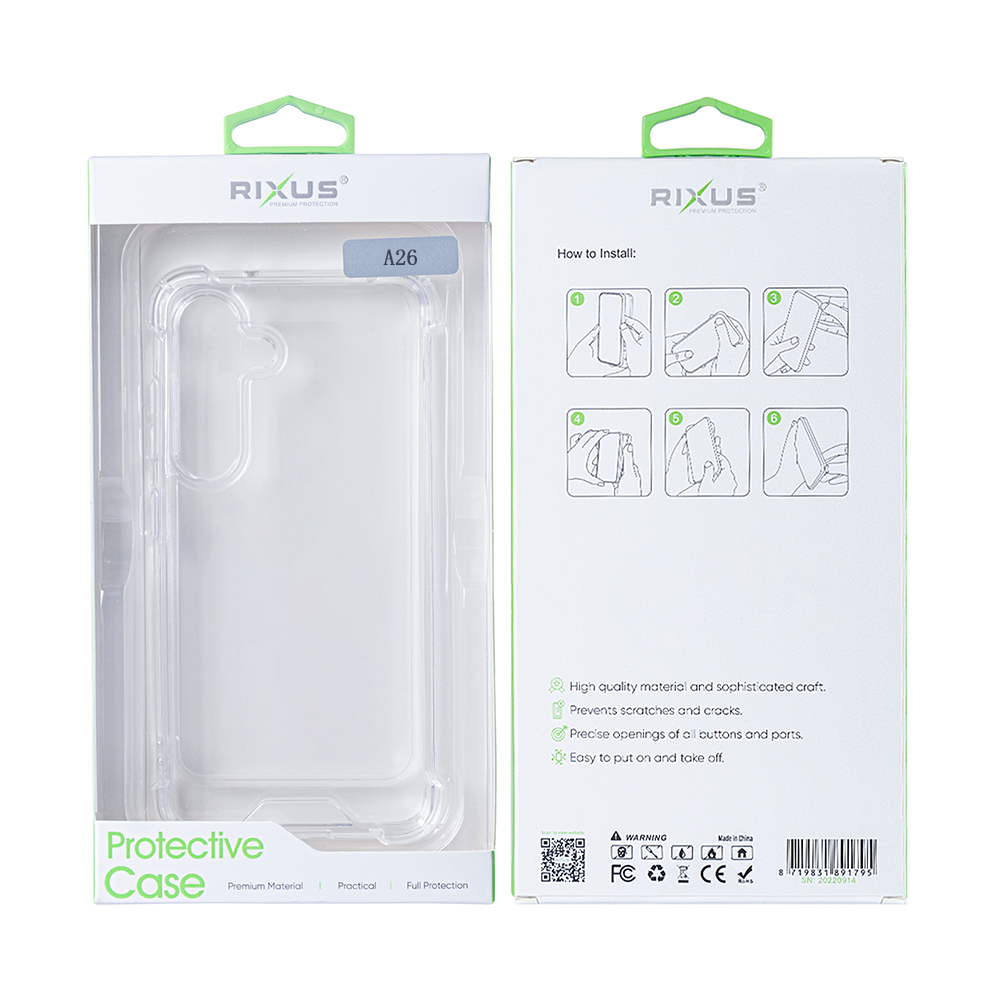 Rixus Anti-Burst Case For Samsung Galaxy A26 A266B Transparent
