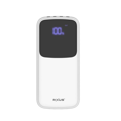 Rixus RXPB36 Power Bank 10000 mAh With 4 Build In Cables White