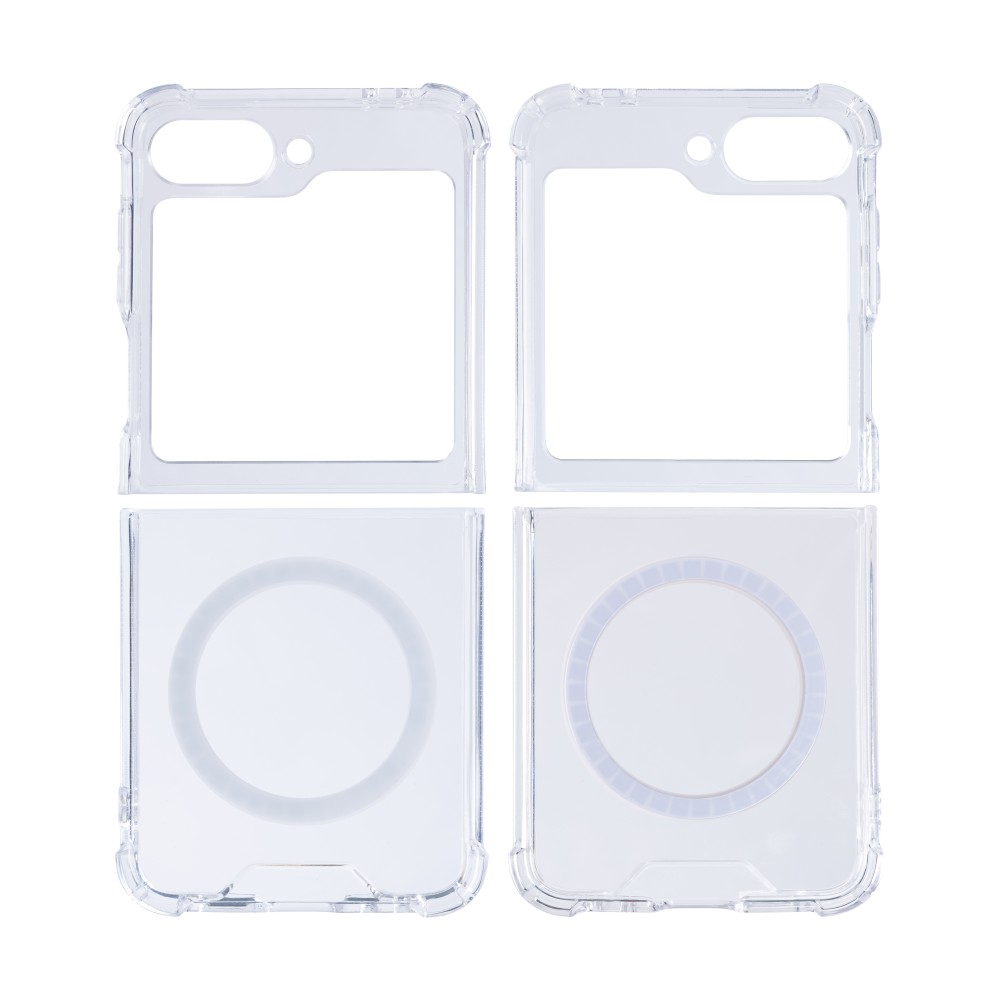 Rixus For Samsung Galaxy Z Flip6 Anti-Burst Case With MagSafe Transparent