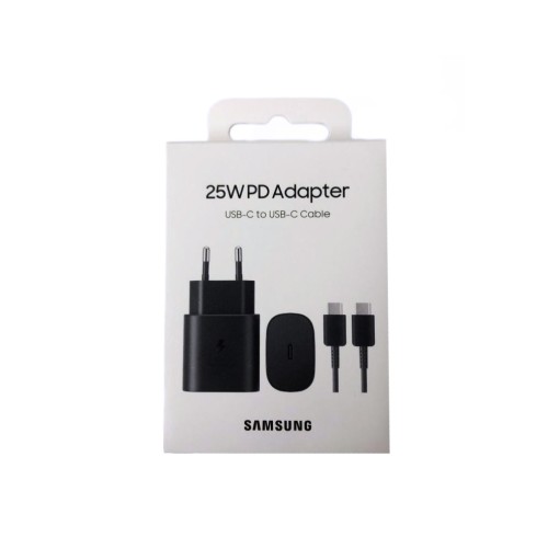 Samsung EP-TA800XB USB-C 25W PD Charger Including USB-C Cable Black Retail Box