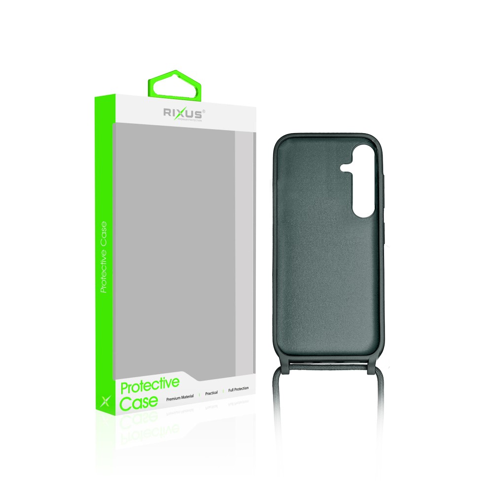 Rixus TPU Necklace Cord Cover For Samsung Galaxy A25 5G A256B Dark Green