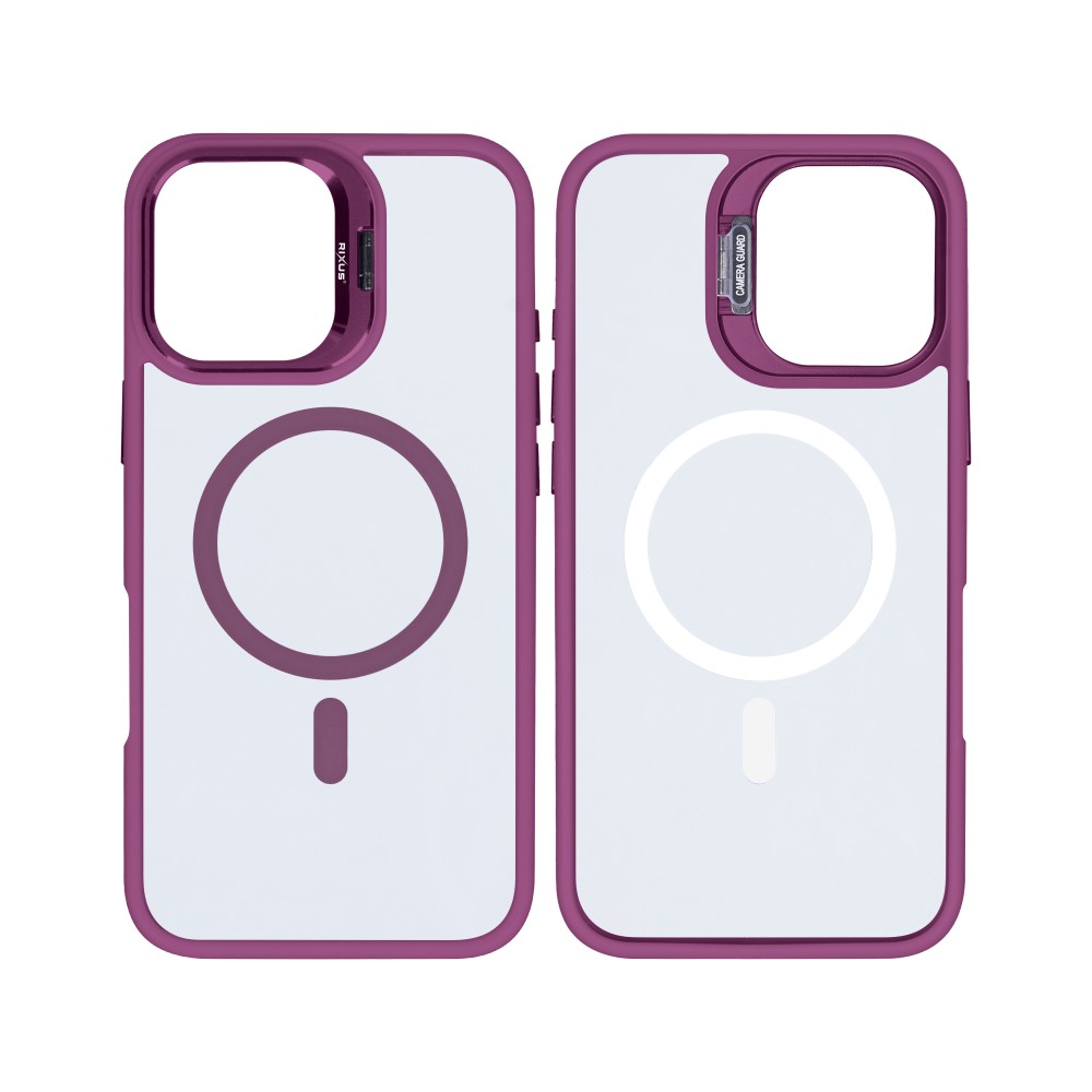 Rixus Classic 03 Case With MagSafe For iPhone 16 Dark Pink