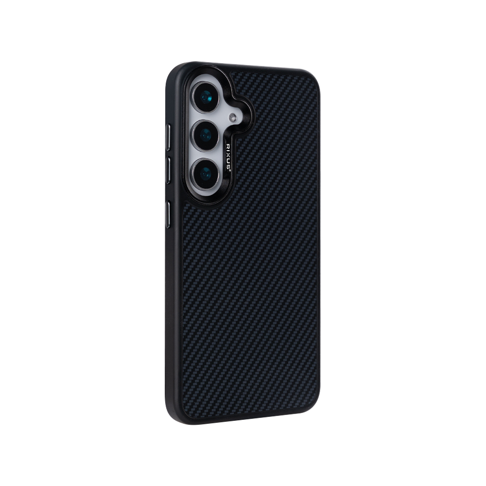 Rixus Mag Carbon With MagSafe For Samsung Galaxy S25 Plus S936B Titanium Black