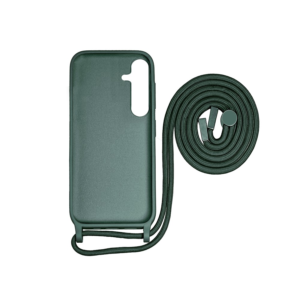 Rixus TPU Necklace Cord Cover For Samsung Galaxy A25 5G A256B Dark Green