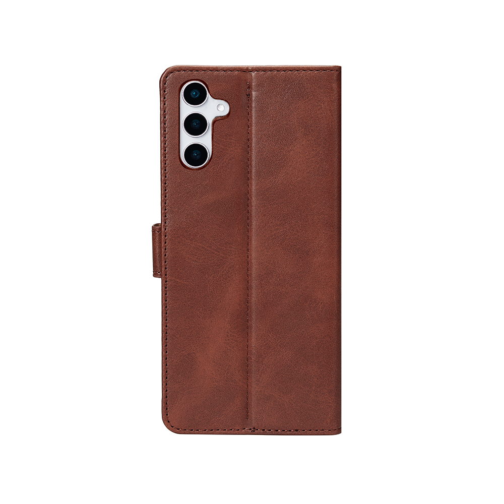Rixus Bookcase For Samsung Galaxy S25 S9310 Brown