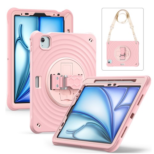 Rixus RXTC08 Anti Shock Case For iPad Air 11 (2024), Air 4 10.9 (2020), Air 5 10.9 (2022), Pro 11 (2018, 2020, 2021, 2022) Cherry Blossoms Pink