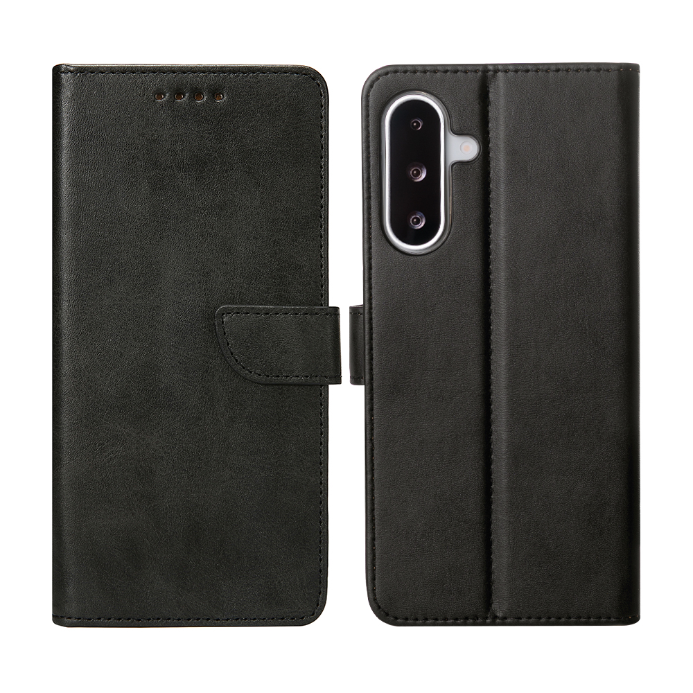 Rixus Bookcase For Samsung Galaxy A26 A266B Black