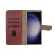 Rixus Bookcase For Samsung Galaxy S25 Ultra S938B Dark Red