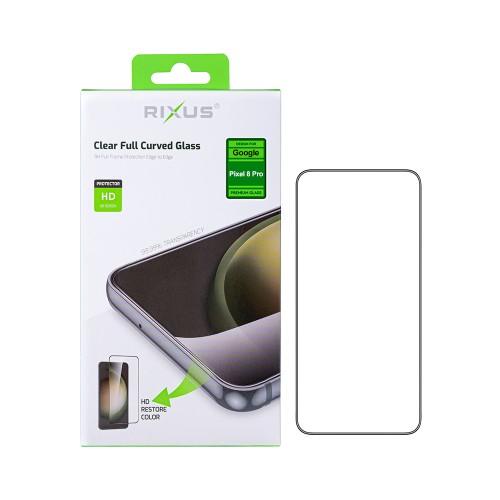 Rixus Clear HD Full Curved Edge Tempered Glass For Google Pixel 8 Pro