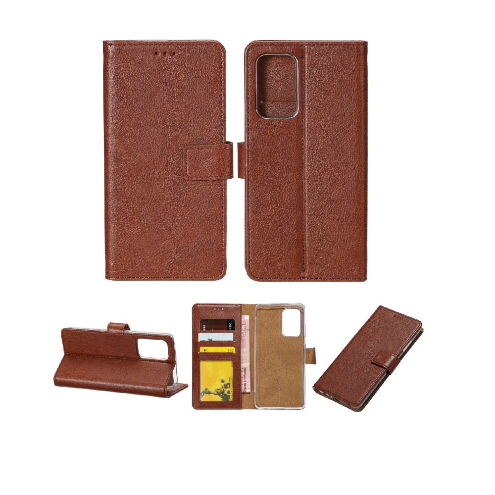Rixus Bookcase For Samsung Galaxy A32 5G A326B Brown
