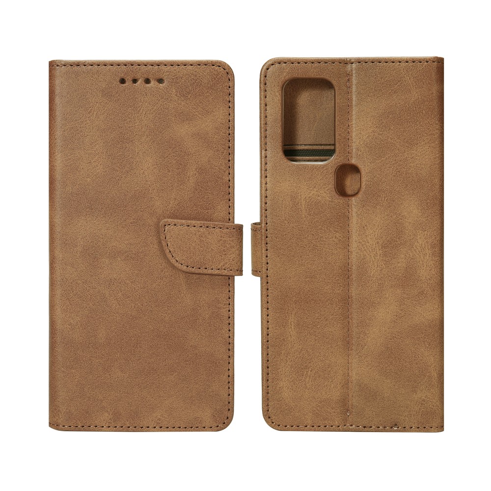 Rixus Bookcase For Samsung Galaxy A21s A217F Light Brown