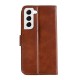 Rixus Bookcase For Samsung Galaxy S22 5G S901B Brown