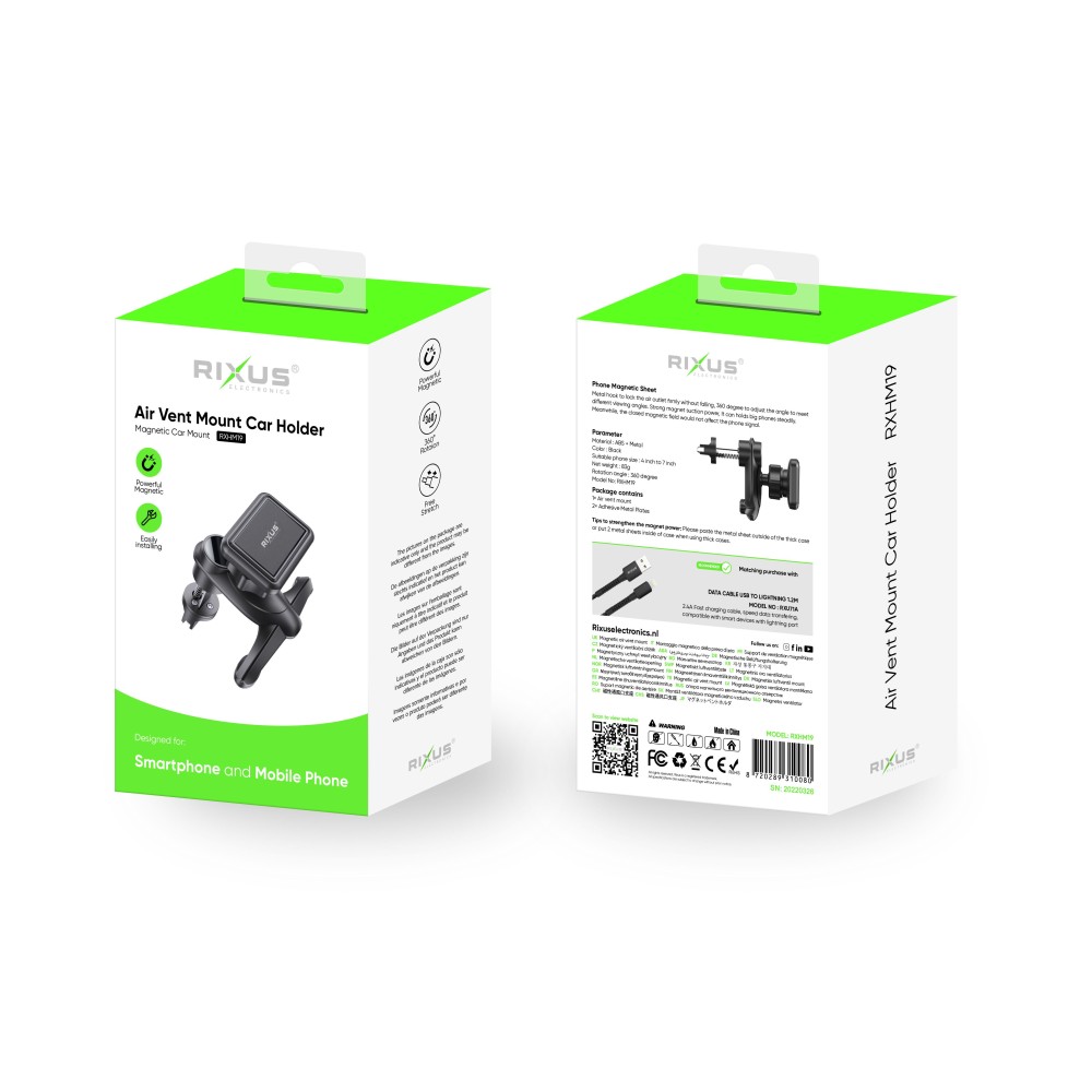 Rixus RXHM19 Air Vent Mount Car Holder Black