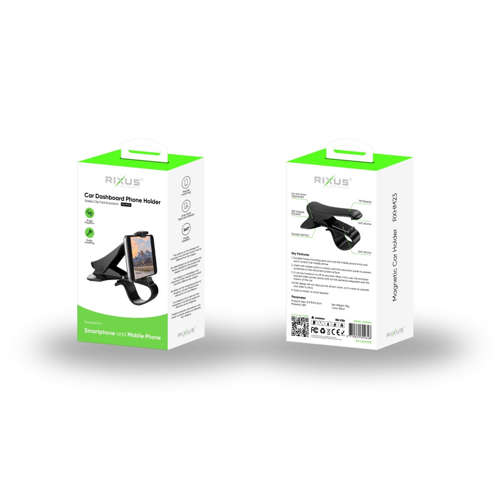 Rixus RXHM23 Car Dashboard Phone Holder Black