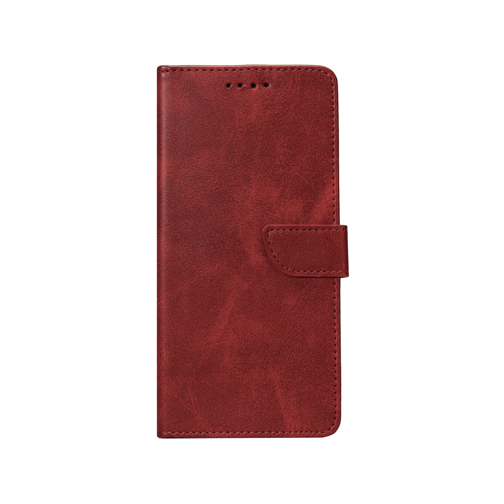 Rixus Bookcase For Samsung Galaxy S24 5G S921B Dark Red
