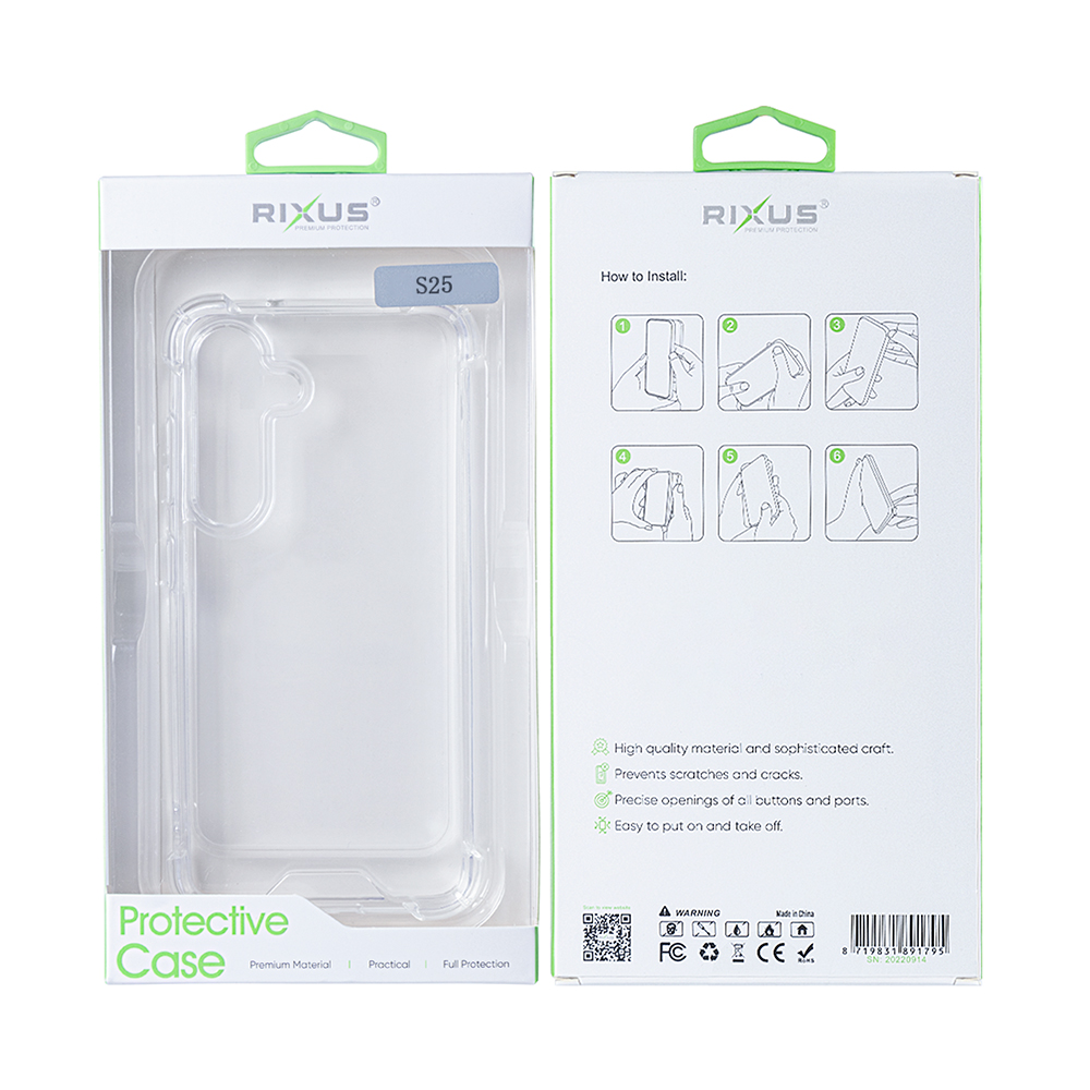 Rixus Anti-Burst Case For Samsung Galaxy S25 S9310 Transparent
