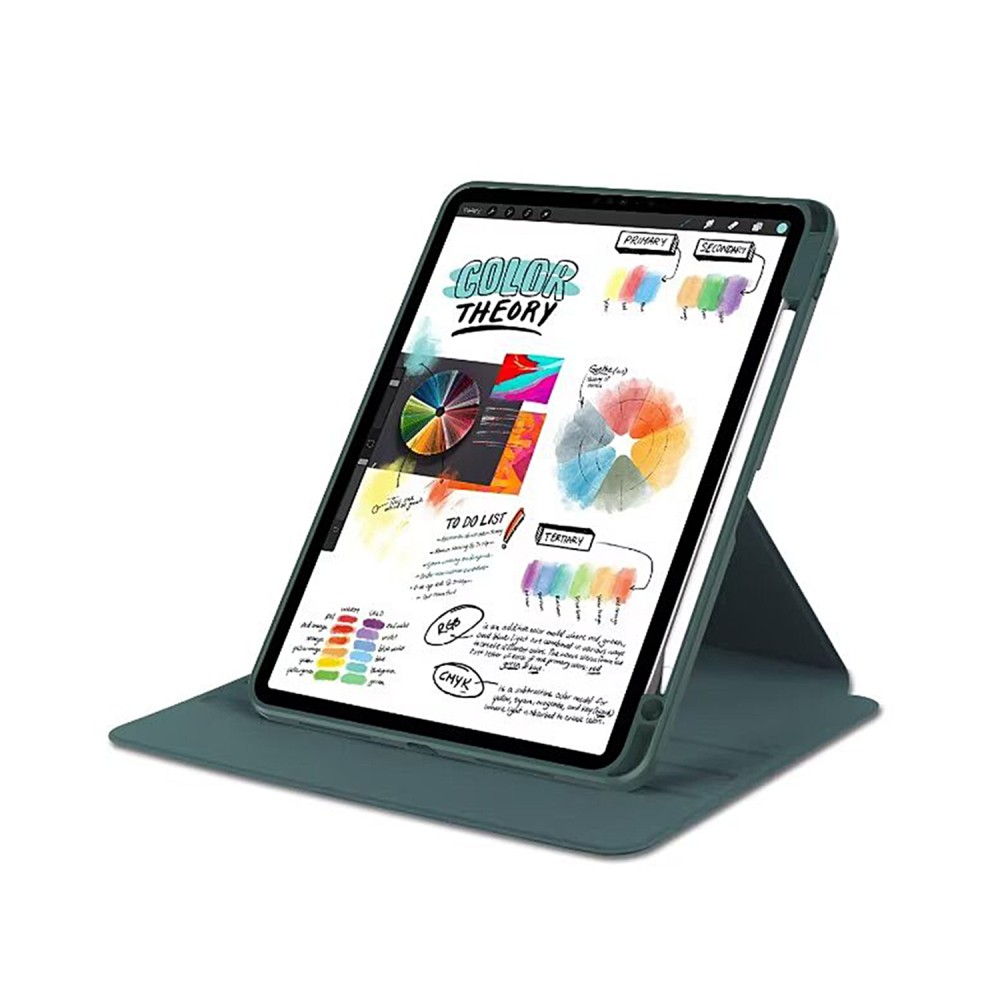 For iPad Air, Air 2 9.7 PU Leather Protective Case Midnight Green