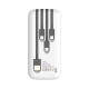 Rixus RXPB36 Power Bank 10000 mAh With 4 Build In Cables White