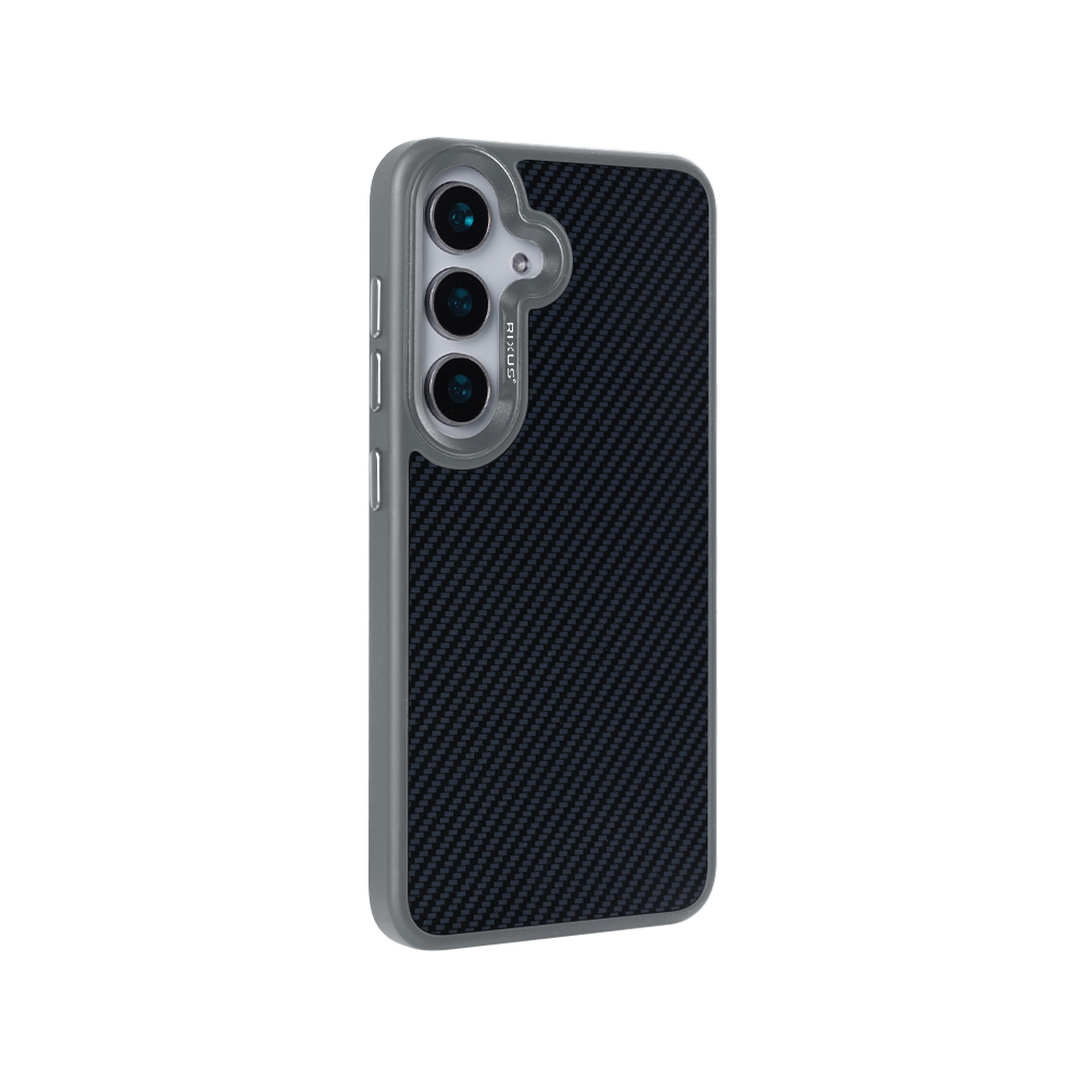 Rixus Mag Carbon With MagSafe For Samsung Galaxy S25 Plus S936B Titanium Grey