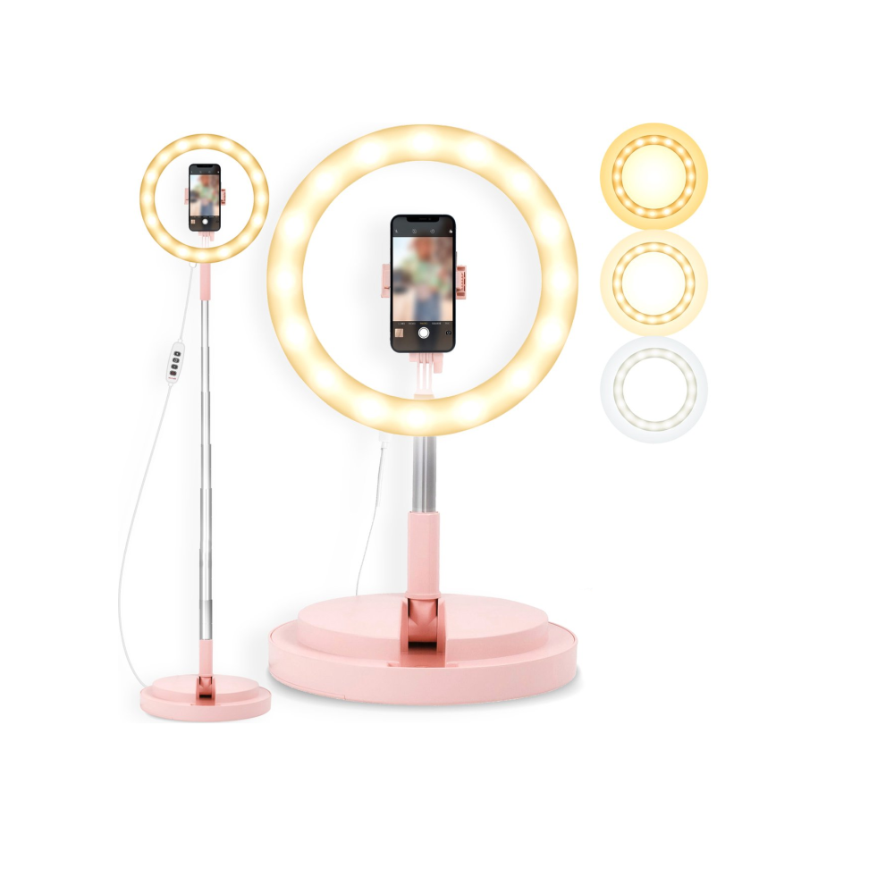 Rixus RXLG02 Superstar Selfie Ring Light Pink