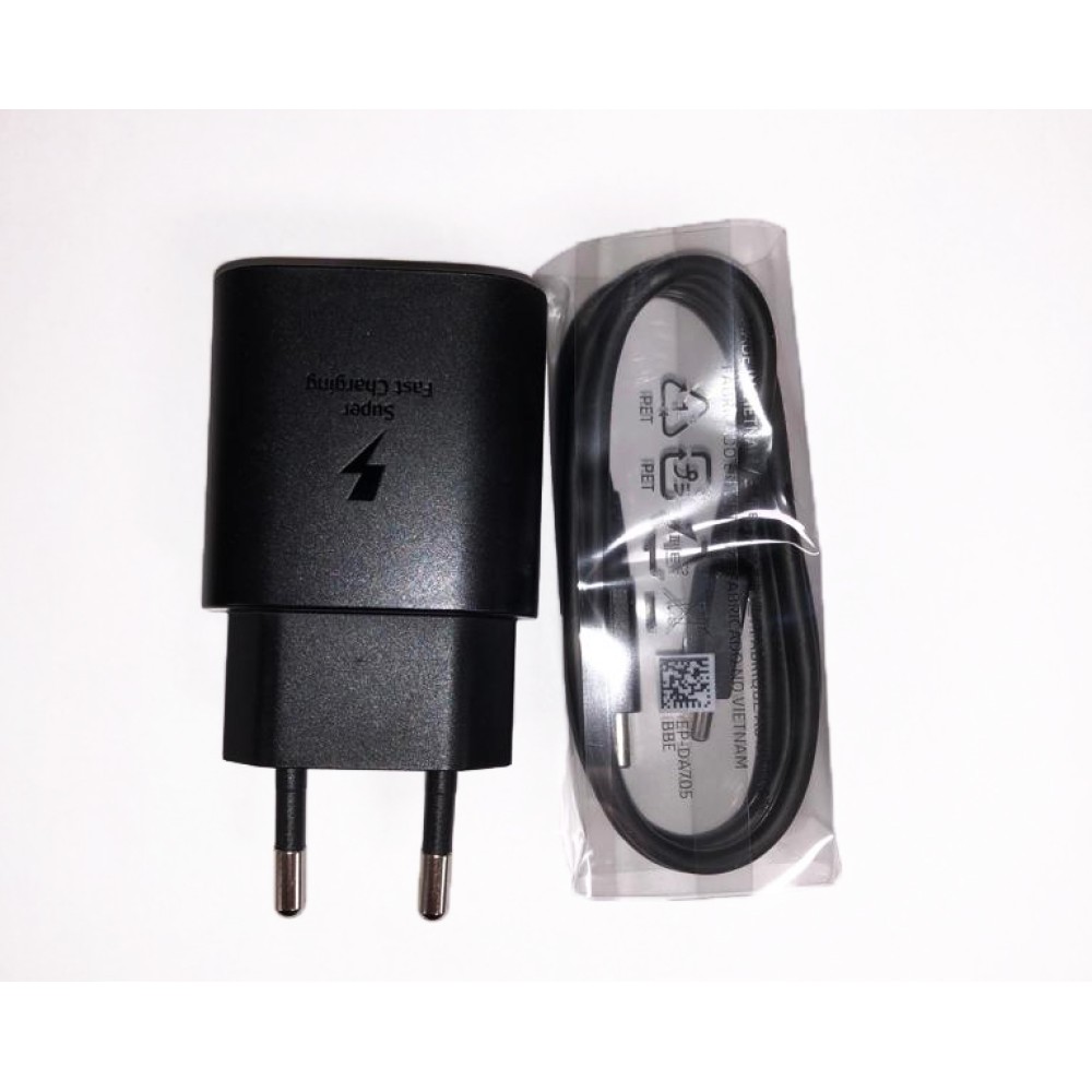 Samsung EP-TA800XB USB-C 25W PD Charger Including USB-C Cable Black Retail Box