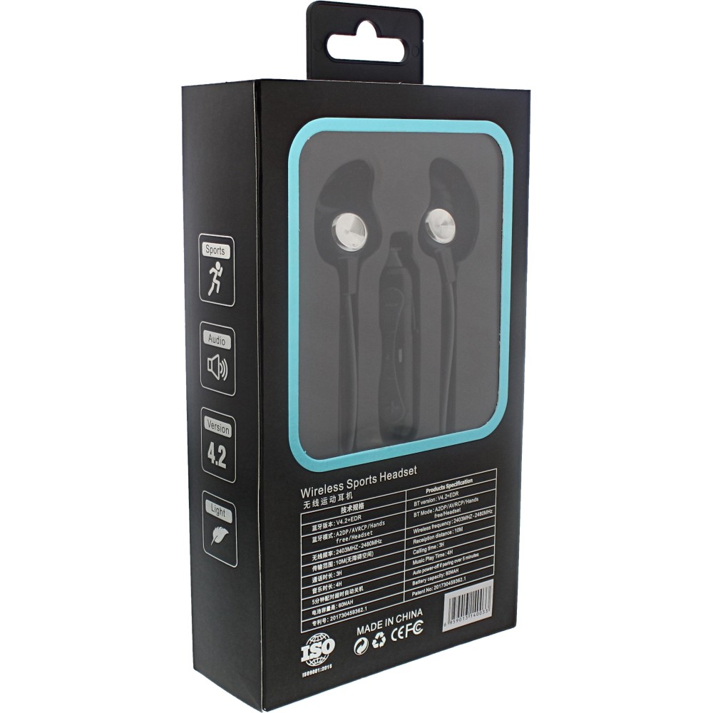 Wireless Sport Earphone With Sealed & Sweatproof L-03 - Black