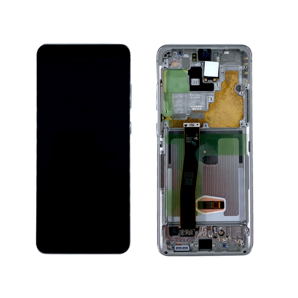 Samsung Galaxy S20 Ultra G988B Display And Digitizer With Frame Cloud White Service Pack