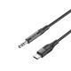 Rixus RXMU35C 3.5mm AUX To USB-C Braided Audio Cable 120 CM Black