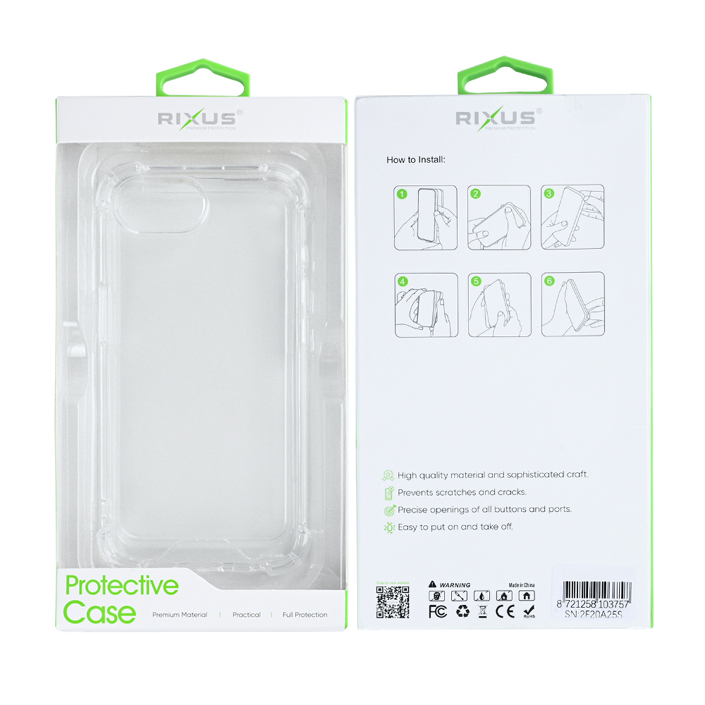 Rixus Anti-Burst Case For iPhone 16e Transparent