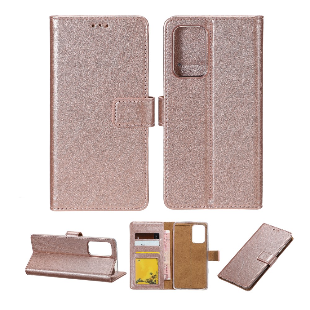 Rixus Bookcase For Samsung Galaxy A22 5G A226B Pink