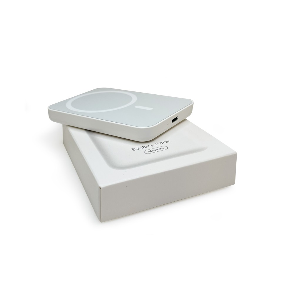 For iPhone 12, 13, 14, 15 Series Battery Pack Magnetic Charging White