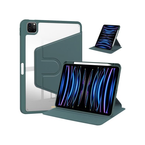 For iPad Air, Air 2 9.7 PU Leather Protective Case Midnight Green