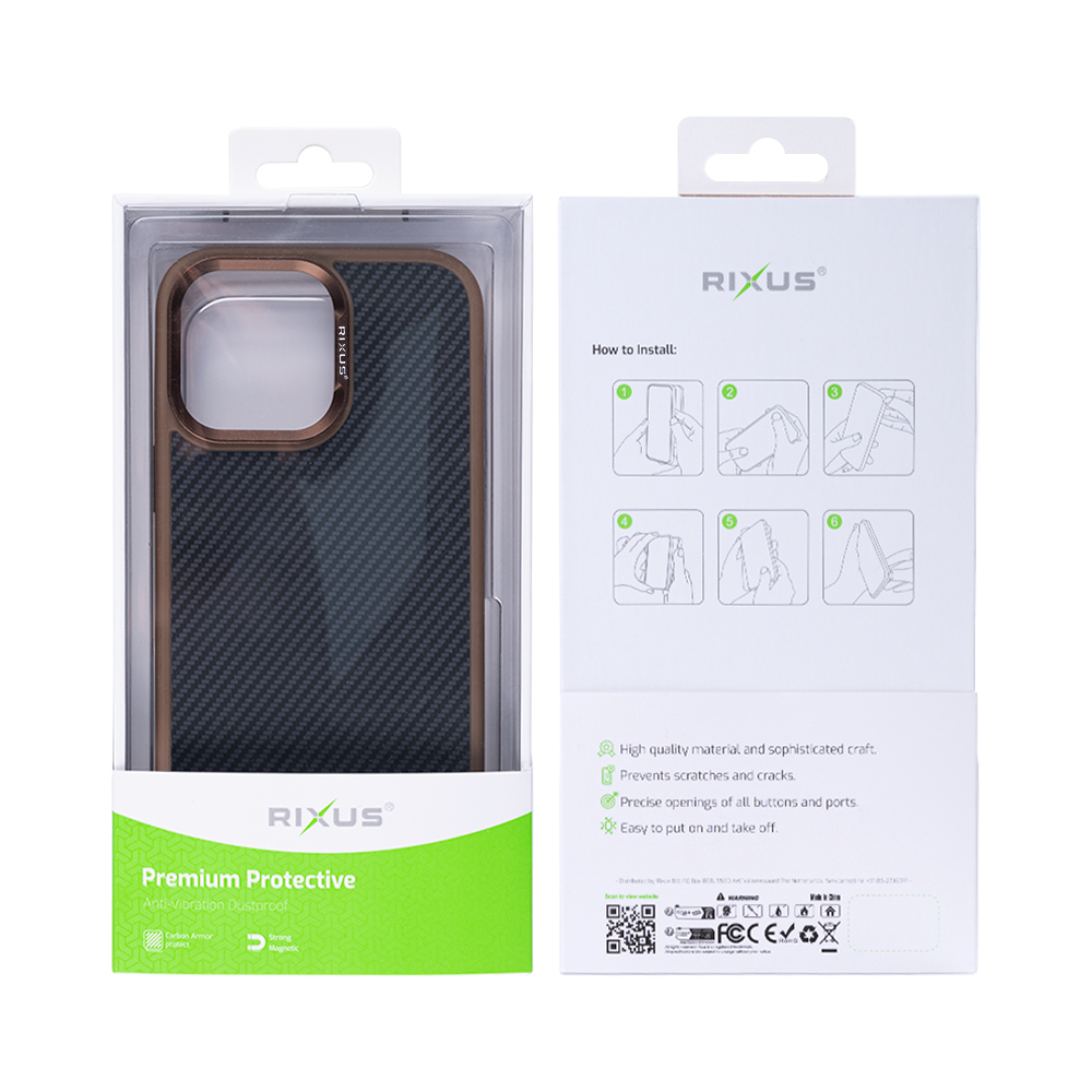 Rixus Mag Carbon With Magsafe For iPhone 11 Brown
