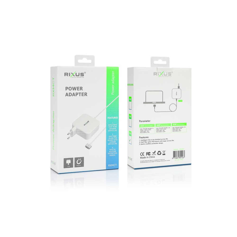 Rixus RXMCT 85W Charger For Macbook T Tip